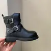 Novidades de Inverno 2026: Botas Infantis de Couro Genuíno com Dupla Fivela Estilo Britânico, Elegantes e Simples, Forradas, Botas de Cavaleiro para Meninas