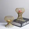 Portavelas de Aromaterapia Transfronterizo Linterna Triangular de Hierro Negro Arte de Hierro Vintage Bandeja Base para Velas Adorno Artesanal