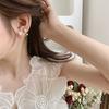 Pendientes de Perla Tulipán Pendientes de Flor para Mujer Accesorios de Temperamento para el Trabajo Coreanos Dongdaemun Lujo Ligero Pendientes de Gama Alta
