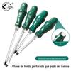 Chave de Fenda com Cabo de Borracha Verde Passante, Chave de Fenda de Impacto em Cruz Flor de Ameixa, Crv Resistente a Impacto, Chave de Fenda Manual Magnética