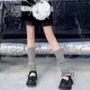 Meias Lolita Soft Girl Doces de Renda e Veludo Meio da Panturrilha Meias Finas de Laço de Verão Meia de Panturrilha JK Cor Pura