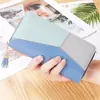 Billetera Larga con Costuras de Color Contrastante Bolso de Mano tipo Clutch para Mujer Nuevo de Moda 2020 Estilo Japonés y Coreano Billetera con Cremallera de Gran Capacidad para Mujer