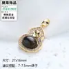 Brincos Pingente Cabaça com Pedra Turquesa e Olho de Tigre com Base Vazia para Pérola DIY Acessórios de Joias Joias Artesanais Atacado