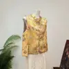 [Zhili] Novo colete jacquard pintado estilo chinês com gola alta, nova coleção outono 2026, colete estilo chinês para mulheres, projetado para te deixar mais jovem