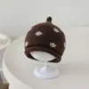 Sombrero para niños, gorro tejido de copo de nieve para chupete de bebé, gorro tejido para bebé, gorro de protección para los oídos de otoño e invierno