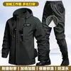 Chaqueta resistente al desgaste transfronteriza para otoño e invierno, forrada de polar, cálida, soft shell, ropa de trabajo táctica para exteriores, impermeable, adecuada para ciclismo y reparto