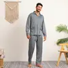 Pijama Estilo Novo 2026, Algodão Puro Primavera e Outono, Pode Ser Usado Fora, Cardigan Oversized de Manga Longa de Alta Qualidade, Conjunto 100% Algodão