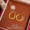 Mesmo estilo da Puzuo Gold Shop brincos de tarracha ouro 24K ouro brilhante gelo picado cabaça íris peônia brincos retro chineses novos