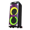 Nuevo Altavoz de Fiesta Bluetooth de Audio Dual de 12 Pulgadas y 120W con Luces de Llama RGB Coloridas y Subwoofer Multifuncional