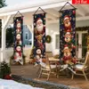 Cortina de puerta plegable de Navidad, bandera colgante, pancarta de escena de patio para vacaciones de Año Nuevo, pancarta de decoración de fondo para porche de fiesta