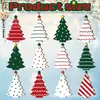 36 letreros rústicos de Navidad de madera en rojo, verde y blanco, piezas de árbol de Navidad, colgantes de decoración para el hogar