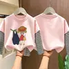 Camiseta básica de algodón puro linda para niños, camiseta de manga larga para niñas, top estiloso para niños mayores, estilo primavera y otoño 2026, imitación de dos piezas