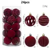 Bolas de Natal Pintadas de Veludo Transfronteiriças 6cm Conjunto de Bolas de Plástico de Veludo Enfeites para Árvore de Natal Decoração de Atmosfera Decorações