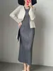 Abrigo Corto Miyake para Mujer, Exquisito y Ligero, Color Sólido, Sencillo y Moderno, Cárdigan Versátil con un Toque de Lujo y Estilo Elegante