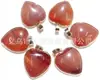 Venda Quente Transfronteiriça Pedra Natural Ágata Cristal Rosa Pedra Pingente de Coração Amoroso Borda Pingente de Coração de Pêssego Acessórios DIY