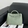 Bolsa Tote Tecida Exclusiva de Couro Bovino Transfronteiriça Grande Capacidade Bolsa para o Dia a Dia Bolsa de Mão Ombro Transversal de Couro Genuíno de Alta Qualidade para Mulheres