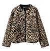 Ropa Europea y Americana 2024 Nueva Moda Trendy Estampado Animal Abotonadura Sencilla Manga Larga Chaqueta Holgada de Algodón