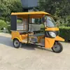 Triciclo de Pasajeros a Gasolina con Techo, Motocicleta Triciclo Impermeable para Exportación, Rickshaw Eléctrico Asistido Transfronterizo