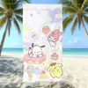 Toalha de Praia de Microfibra Estampada com Desenho da Hello Kitty, Absorvente e de Secagem Rápida, Toalha de Banho Hello Kitty para Crianças
