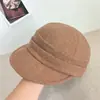 2026 Nueva Gorra de Boina de Lana Suave Estilo Retro para Mujer Otoño Invierno Cálida Casual Versátil Moda Gorra de Pato Plegada