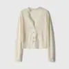 Em Estoque Atacado de Fábrica 2026 Novo Design Gola V Renda Solúvel em Água Tricô Cardigã/Top Manga Longa Feminino