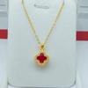 Collar de trébol de cuatro hojas bañado en oro y cobre, colgante de diamantes con incrustaciones multicolores de oro arena de Vietnam, accesorios para mujer al por mayor