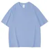 Camiseta de Manga Corta de Algodón Peinado Pesado 200g para Hombre, Verano, Corte Holgado, Camisa Base de Color Sólido Versátil, Ropa para Hombre, En Stock al por Mayor