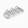 Porta Jabón Forma de W, Estante de Almacenamiento para Jabón, Caja de Jabón con Drenaje, Gadget de Acero Inoxidable para Almacenamiento en Encimera de Lavabo de Baño