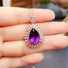 Venta al por mayor de fábrica Colgante Popular de Amatista Natural Plata S925 Incrustado Piedra Principal 10*14 Venta Caliente en Europa y América