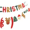 Banderines Navideños Transfronterizos, Guirnalda de Tela de Fieltro, Pared de Fondo Navideño, Decoraciones Navideñas para Fiestas de Jardín de Infancia