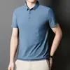 Traje de Seda de Hielo Sin Costuras para Hombres de Mediana Edad y Mayores Camisa Polo Casual de Negocios de Manga Corta para Hombres y Papá Traje de Pantalón Casual de Seda de Hielo Lote