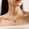 Collar colgante de gota de aceite rojo de amor europeo y americano, estilo de dama, exquisito, elegante, básico, para combinar con todo, cadena de acero de titanio