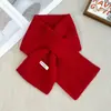 Bufanda de Lana Tejida Otoño e Invierno para Mujer, Protector de Cuello Versátil Estilo Coreano, Bufanda Pequeña Cruzada Cálida, Moda para Abrigo