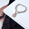 Pulsera con Hebilla Ot de Acero de Titanio de Oso Personalizado Estilo Minimalista Japonés y Coreano para Hombres y Mujeres, Tendencia de Joyería de Nicho Hip-Hop para Estudiantes