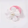 Elástico de Cabelo Flor de Feltro Colorida com Acessórios de Pérola, Elástico Colorido de Flor de Ameixa para Cabelo de Bebê, Elástico Fofo para Cabelo de Meninas Que Não Danifica o Cabelo
