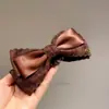 Novo prendedor de banana com laço xadrez, elástico de cabelo moderno, prendedor vertical para rabo de cavalo doce e feminino, adiciona volume ao cabelo
