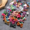 Anillo de toalla color caramelo anillo para el pelo de lazo infantil 2022 nuevo color de comercio exterior bola de pelo cuerda para la cabeza banda de goma para niña