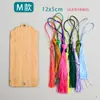 Marcador de Página de Madeira em Branco com Tassel, Marcador de Página Criativo para Estudantes, Marcador de Página Oco para Escrita, Pintura a Óleo, Escultura, Artesanato em Madeira