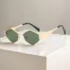 Óculos de Sol de Rua Europeus e Americanos Transfronteiriços, Nova Tendência, Formato de Diamante, para Rostos Pequenos, Óculos Poligonais de Alta Qualidade para Mulheres, Moda Atacado