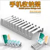Suporte de Armazenamento para Celular com Múltiplas Portas e Dispositivos, Suporte de Mesa para Múltiplos Tablets com 15 Slots, Suporte de 10 Slots