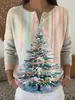 Sudadera de Punto con Cuello en V, Botones y Mangas Largas, Estilo Nuevo Transfronterizo, Otoño e Invierno, Suéter con Estampado de Moda Personalizado para Mujer