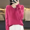 Suéter de punto con cuello en V transfronterizo para mujer, jersey de color liso de corte holgado, adecuado como prenda exterior, nuevo suéter corto de manga larga de otoño