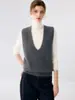 Nueva colección de otoño e invierno: suéter de cachemira pura para mujer, tejido de alta calidad, chaleco de cuello en V, en capas para abrigar, suéter tejido