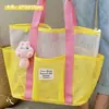 Bolsa de Natação de Malha Portátil Grande Capacidade Bolsa de Praia Viagem Banho Fitness Artigos de Higiene Pessoal Armazenamento de Fato de Banho Bolsa Caddy de Banho de Malha