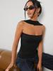Moda Feminina Transfronteiriça Nova Outono e Inverno 2026 Estilo Trendy da Ins Top Regata Único com Gola Halter Ajustado ao Corpo
