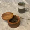 Caja de Madera para Condimentos al por Mayor Caja de Sal Tapa Frasco de Condimentos Caja de Madera para Condimentos Frasco de Sal Hidratante Caja de Madera para Almacenamiento
