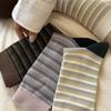 Calcetines Retro Estilo Hong Kong para Mujer de Principios de Otoño Rayas Horizontales Finas Coloridos Estilo Casual Bloque de Color Rayados Calcetines de Media Pantorrilla Calcetines de Alto Valor