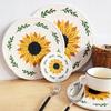 Jogo Americano de Girassol Estampado, Tapete Isolante de Corda de Algodão, Jogo Americano Espessado para Mesa de Jantar, Suporte para Prato, Porta-Copo