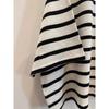 FaT MM Talla Extra Grande 150kg Rayas Blancas y Negras Versátil Camiseta de Manga Corta Verano para Mujer Holgada Versión Grande Top Casual Perezoso