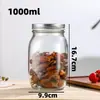 Botellas de Almacenamiento de Vidrio, Frascos Mason, Botellas de Vidrio Transparentes, Frascos para Mermelada, Botellas Dispensadoras de Miel, Frascos de Vidrio Sellados, Frascos de Vidrio